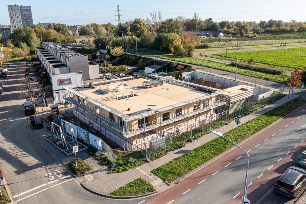 Luchtfoto woonstaete woonvilla in opbouw.