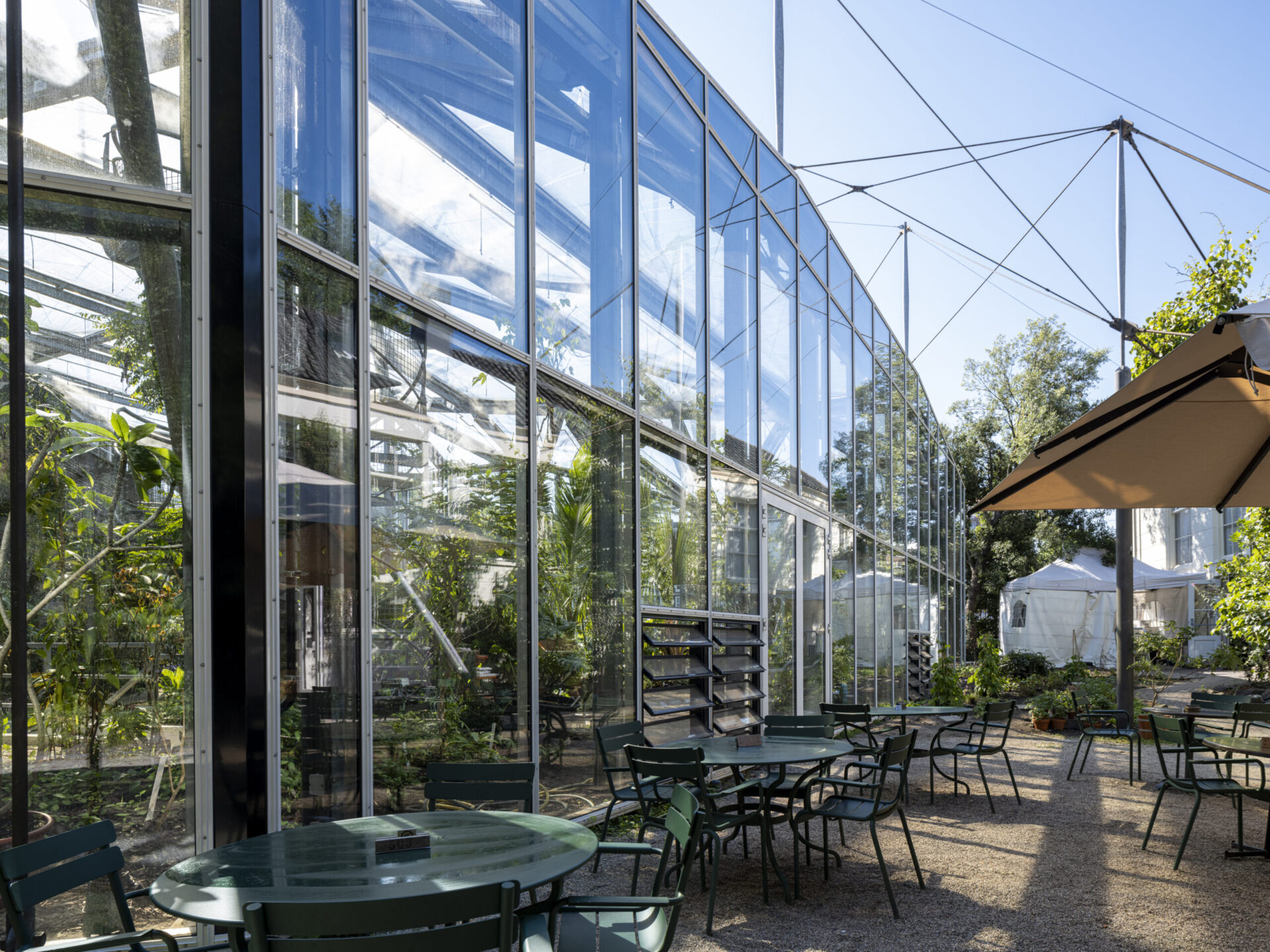 Renovatie klimatenkas Hortus Botanicus Amsterdam met verduurzaming en creatieve oplossingen. Terras.